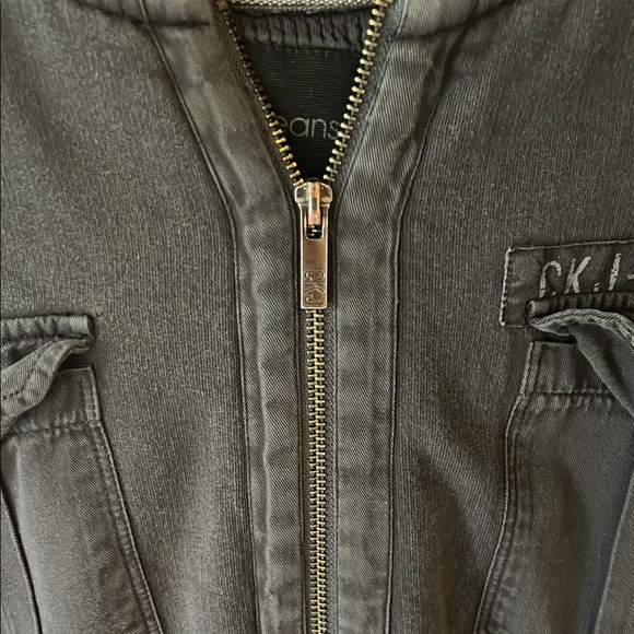 Calvin Klein  Charcoal Zip-Up sweatshirt  with Buttoned Pocket - Picture 4 of 12